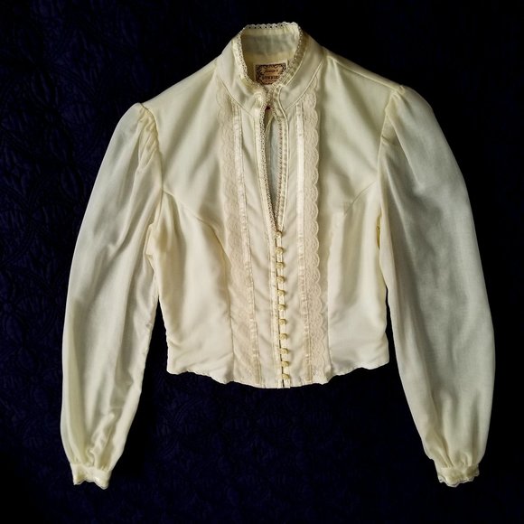 Gunne Sax Tops - Like NEW Rare Vtg Jessica's Gunnies San Francisco Victorian Pearl & Lace Blouse